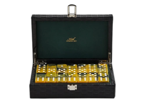 Kith Monogram Leather Domino Set Black