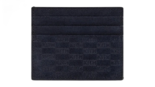Kith Monogram Suede Card Holder Ink
