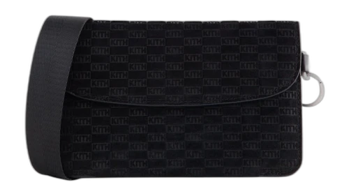 Kith Monogram Suede Envelope K20 Bag Black