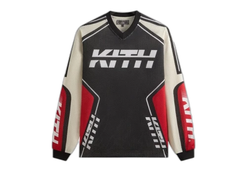 Kith Moto Mesh Long Sleeve Donovan Tee Black