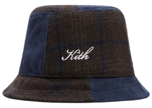 Kith New Era for New York Yankees Plaid Suede Mix Bucket Hat Kindling
