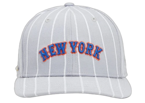 Kith New Era New York Mets Pinstripe Marlin Low Profile Fitted Hat Concrete
