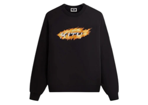 Kith Orbit Flame Vintage Nelson Crewneck Black