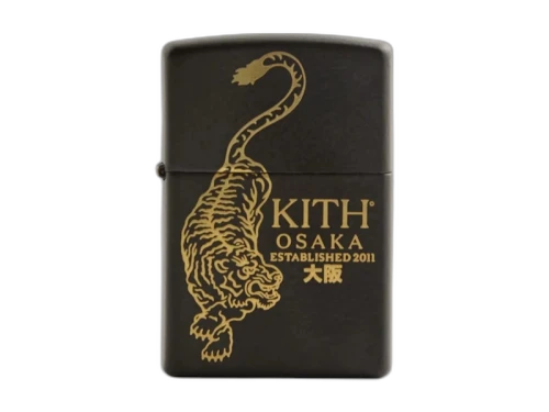 Kith Osaka Tiger Crest Zippo Lighter Black
