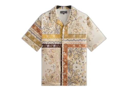Kith Panelled Bandana Thompson Camp Collar Shirt Sandrift