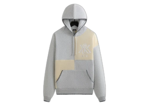 Kith Panelled Nelson Hoodie Light Heather Grey