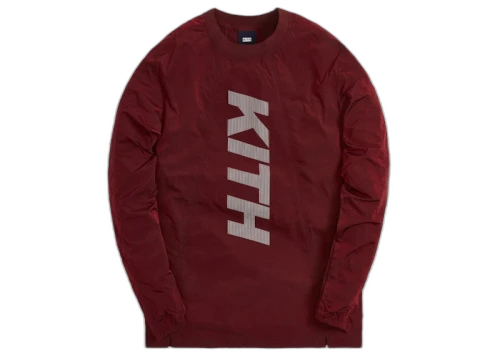 Kith Panelled Wrinkle Nylon LS Pullover Red Dahlia