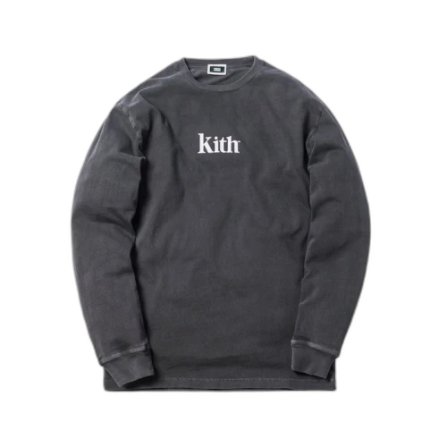 Kith Pigment Dyed Serif Logo L/S Tee Shark