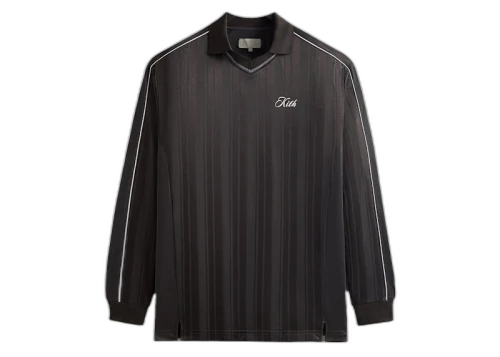 Kith Pinstripe Tricot Panelled Tap In Polo Black Oyster