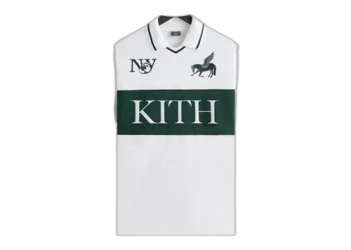 Kith Pique Short Sleeve Tap In Soccer Polo White