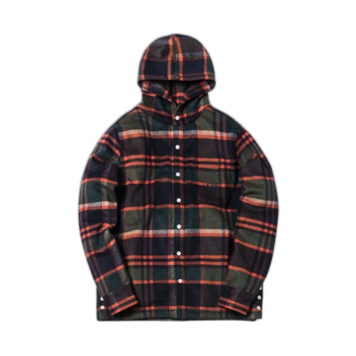 Kith Plaid Hooded Ginza Shirt Brown/Orange Plaid