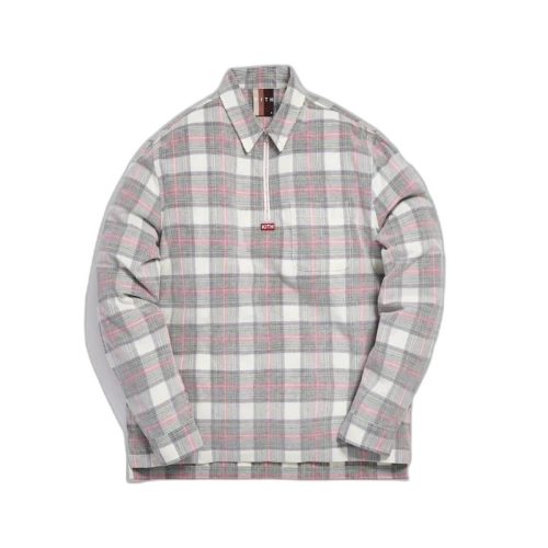 Kith Quarter Zip Collared Shirt White/Red