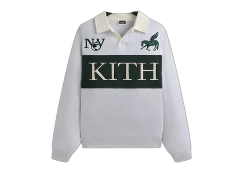Kith Rugby Nelson Collared Pullover Light Heather Grey
