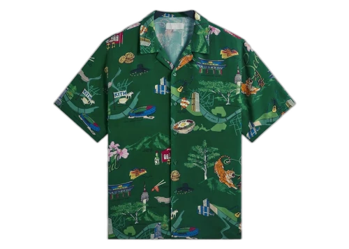 Kith Seoul Thompson Camp Collar Shirt Conifer