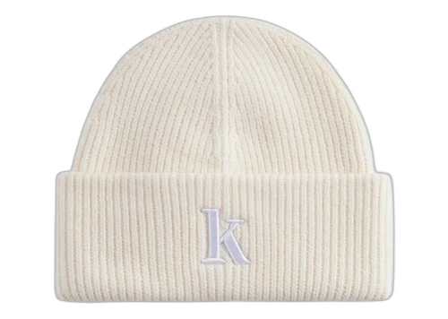 Kith Serif K Cotton Beanie Sandrift