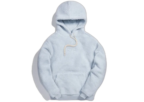 Kith Sherpa Classic Logo Hoodie Illusion Blue