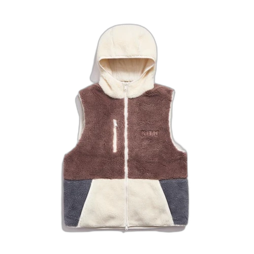 Kith Sherpa Vest Hoodie Mauve