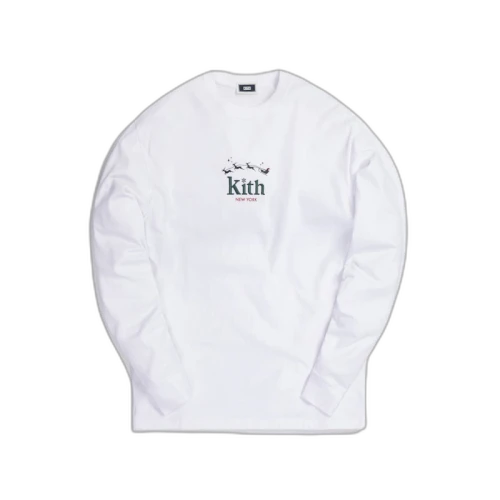 Kith Sleigh Serif L/S Tee White