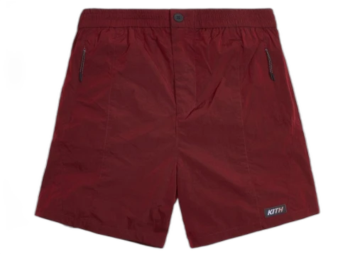 Kith Solid Sporty Wrinkle Short Red Dahlia