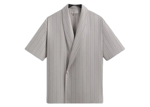 Kith Striped Twill Thompson Crossover Shirt Light Heather Grey