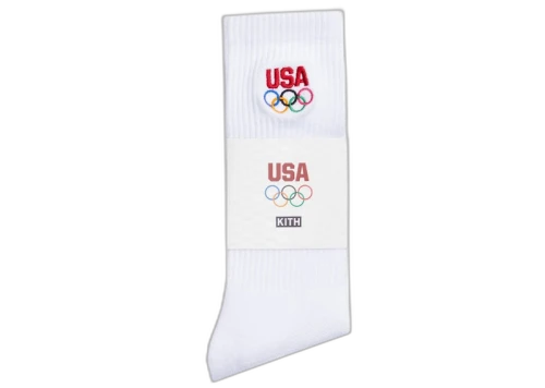Kith Team USA 5 Rings Socks White
