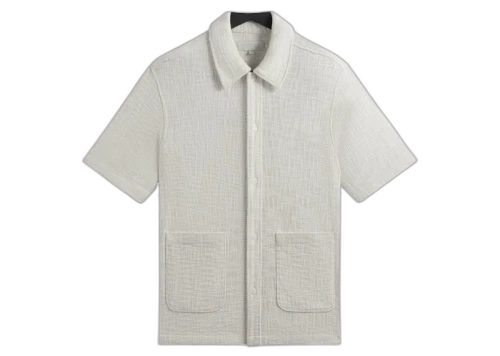 Kith Textured Cotton Boxy Collared Overshirt Sandrift