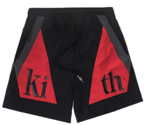 Kith Turbo Nylon Shorts Black/Red/Grey