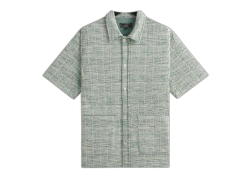 Kith Tweed Short Sleeve Boxy Collared Overshirt Mykonos