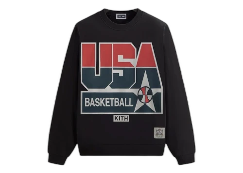 Kith USA Basketball Legend Vintage Nelson Crewneck Black