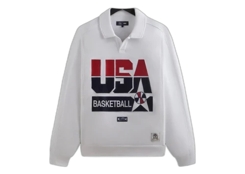 Kith USA Basketball Nelson Collared Pullover White