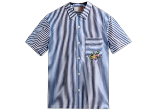 Kith Variegated Striped Poplin Thompson Camp Collar Shirt Current