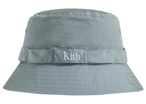 Kith Wrinkle Nylon Serif Bucket Hat Hat Light Indigo