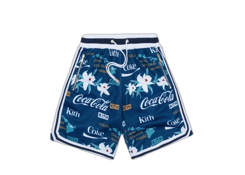 Kith x Coca-Cola x Mitchell & Ness Hawaii Shorts Blue