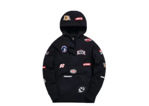 Kith x Disney Mickey AOP Patch Hoodie Black