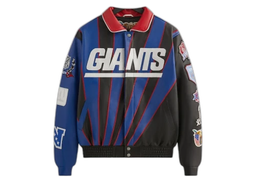 Kith x Jeff Hamilton NFL Giants Leather Varsity Jacket Multicolor