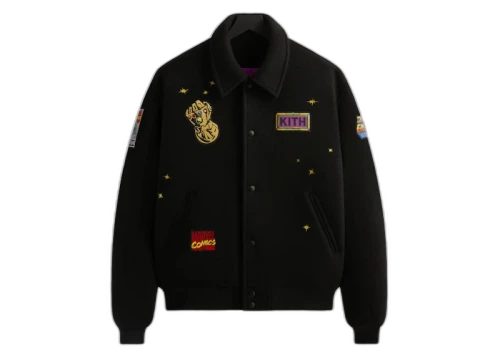 Kith x Marvel Universe Varsity Jacket Black/Purple