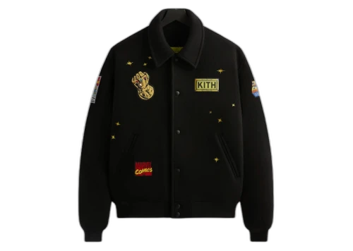 Kith x Marvel Universe Varsity Jacket Black/Yellow
