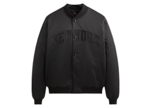 Kith x New York Knicks Ball Satin Bomber Jacket Black