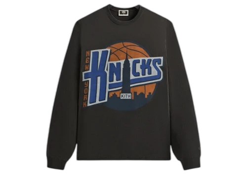 Kith x New York Knicks City Vintage Long Sleeve Tee Black