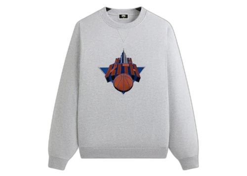 Kith x New York Knicks Empire Vintage Nelson Crewneck Light Heather Grey