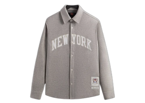 Kith x New York Knicks Felted Jersey Apollo Shirt Medium Heather Grey
