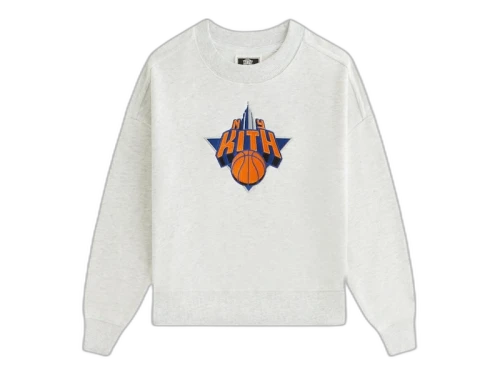 Kith x New York Knicks Kids Empire Nelson Crewneck Light Heather Grey