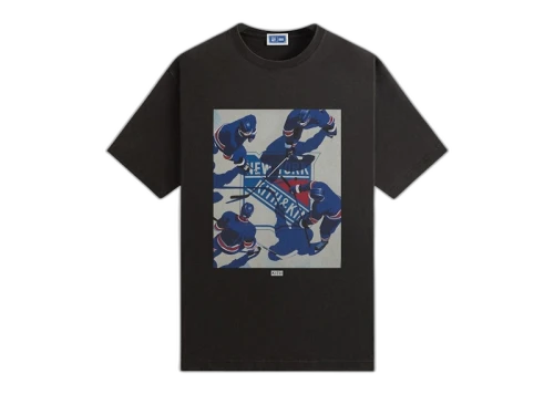 Kith x New York Rangers On Ice Vintage Tee Black