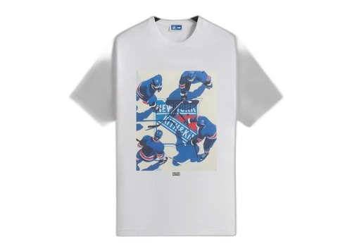 Kith x New York Rangers On Ice Vintage Tee White