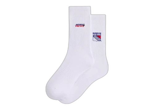 Kith x New York Rangers Puck Logo Crew Socks White