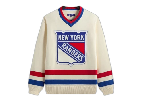Kith x New York Rangers V-Neck Lewis Sweater Sandrift