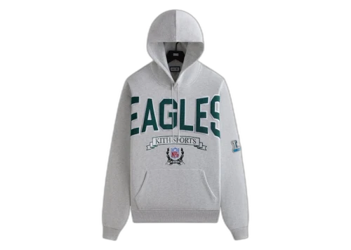 Kith x NFL 47 Eagles Nelson Hoodie Light Heather Grey