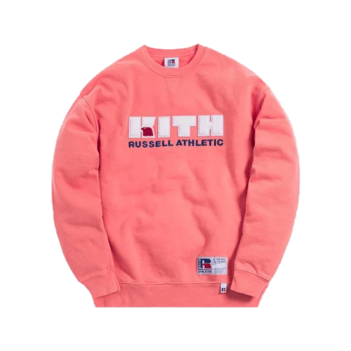 Kith x Russell Athletic Varsity Logo Crewneck Baroque Rose