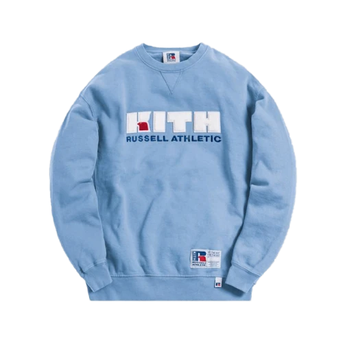 Kith x Russell Athletic Varsity Logo Crewneck Blue Shadow