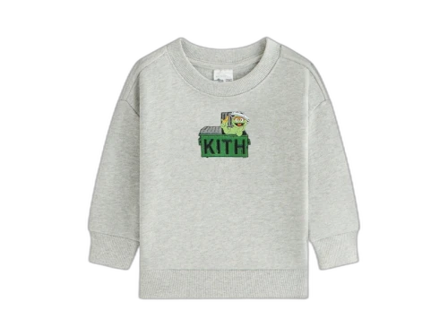 Kith x Sesame Street Baby Oscar Nelson Crewneck Medium Heather Grey